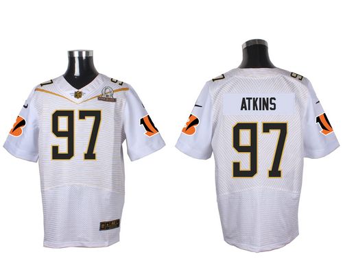 Nike Bengals #97 Geno Atkins White 2016 Pro Bowl Men's Stitched NFL Elite Jersey - Click Image to Close
